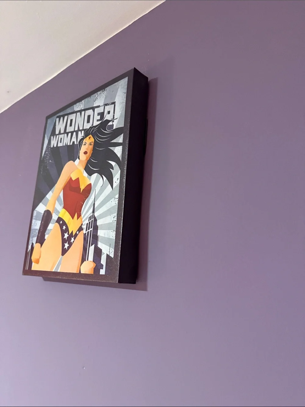 Wonder Woman Canvas Wall Art - Red, Blue & Gold